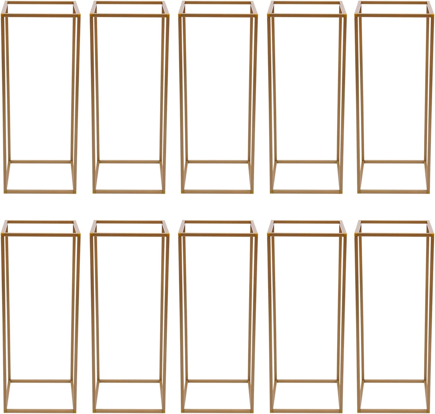 10 soportes de metal para flores, jarrón alto para centros de mesa de boda, florero de suelo, columna de soporte geométrico para centros de mesa de