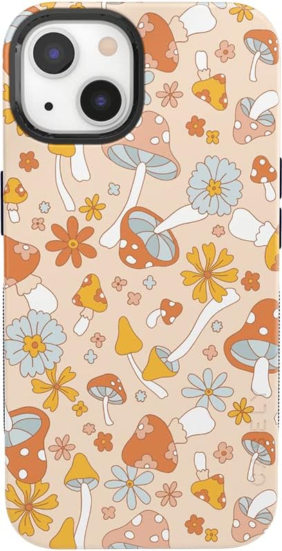 Casely Funda para iPhone 13  Magia de hongos  Floral retro  Compatible con MagSafe
