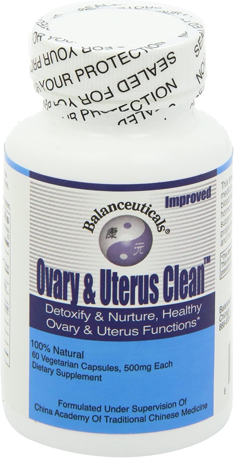 Balanceuticals Ovary & Uterus Clean, cápsulas de suplemento dietético de 500 mg, botella de 60 unidades (paquete de 2)