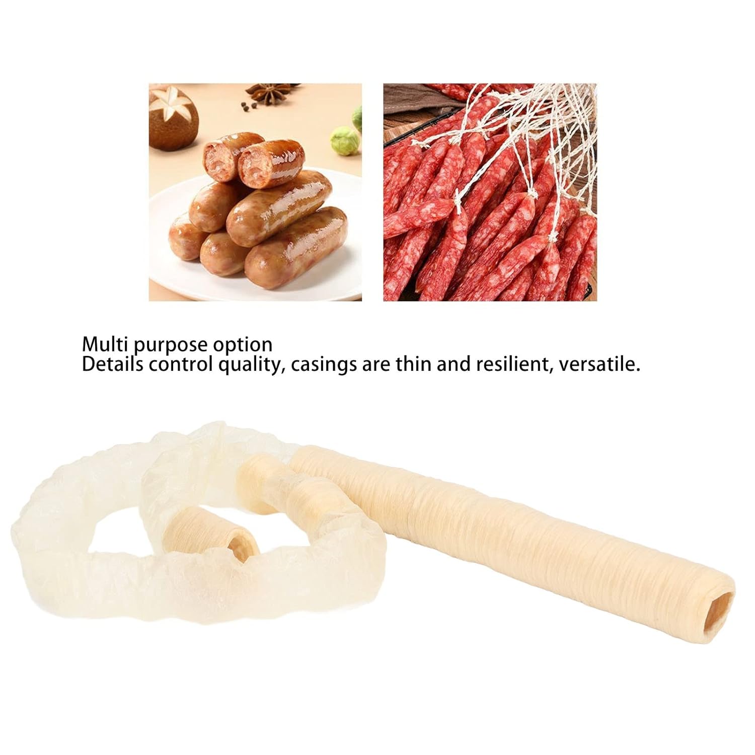 Cubiertas de salchicha de colágeno, transparente comestible de secado en barra de colágeno, tubo de envoltura de salchicha de cerdo seco para