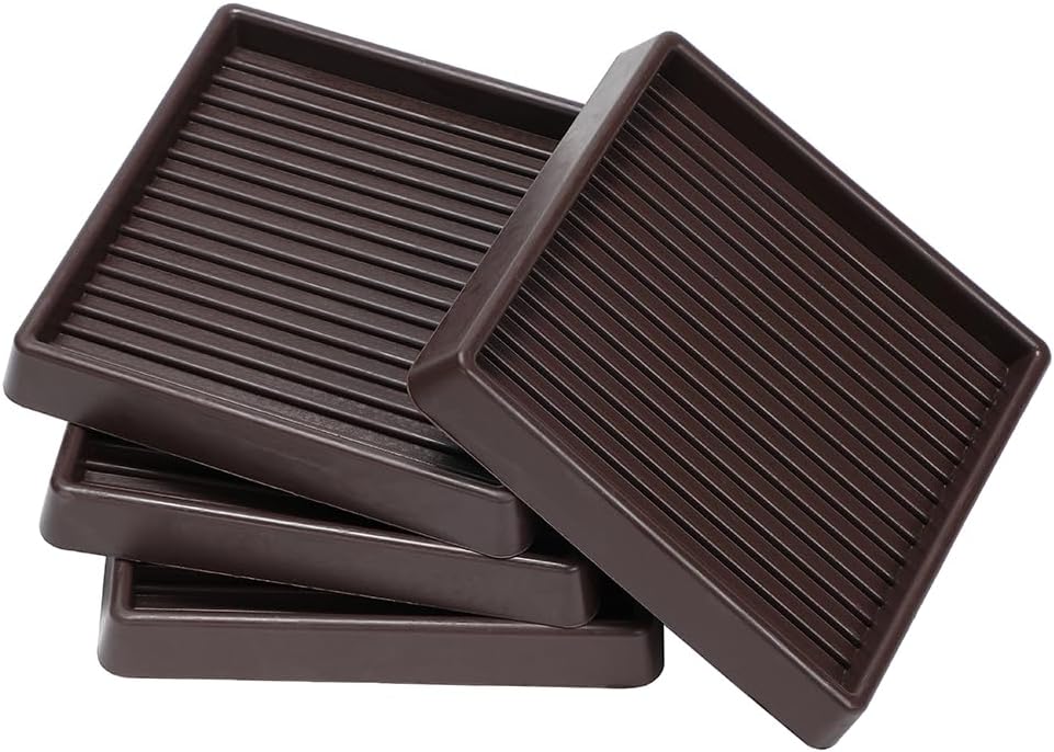 Copas cuadradas de goma para muebles de 4 x 4, almohadillas antideslizantes para muebles, tapones de cama con agarre, protegen cualquier suelo