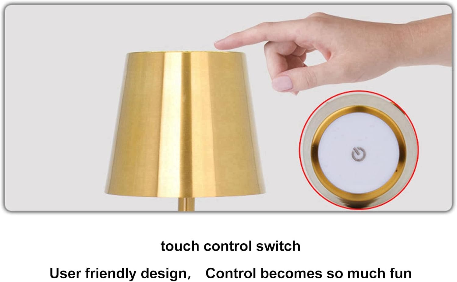 Lámpara táctil LED, moderna y simple batería recargable, luces táctiles de escritorio táctil, alto brillo, regulable, lámpara con interruptor táctil