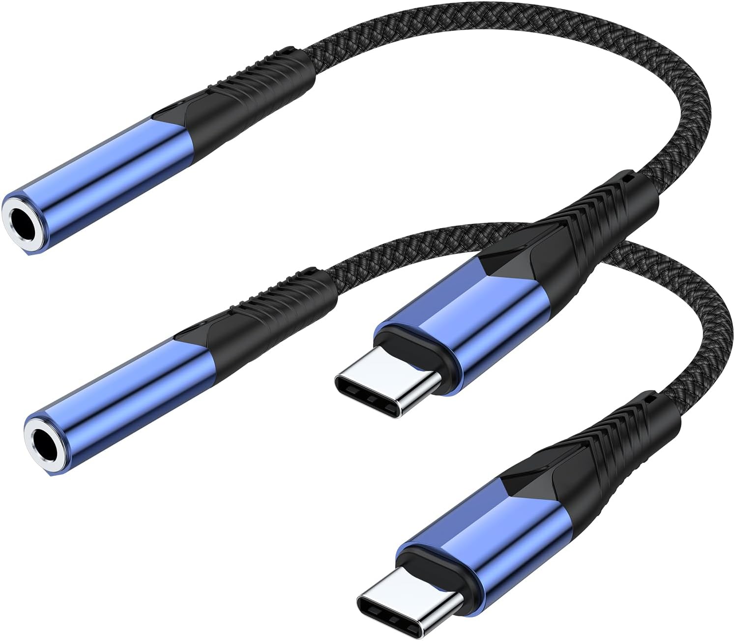 Adaptador de audio USB C a 0.138 in, (paquete de 2) adaptador de conector de auriculares tipo C a auxiliar cable compatible con iPhone 1515 Plus15