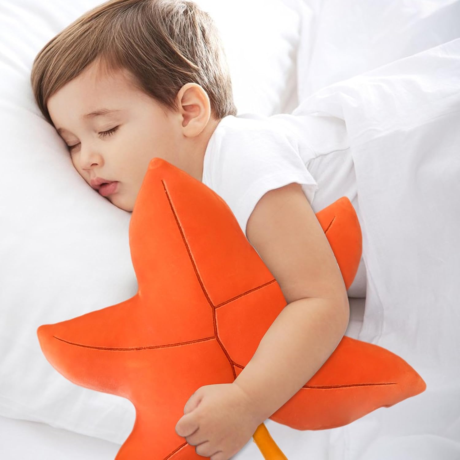 CHELEI2019 Almohada de hojas de 19.7 pulgadas, relleno 3D de planta de arce en forma de hoja de arce para decoración de habitación