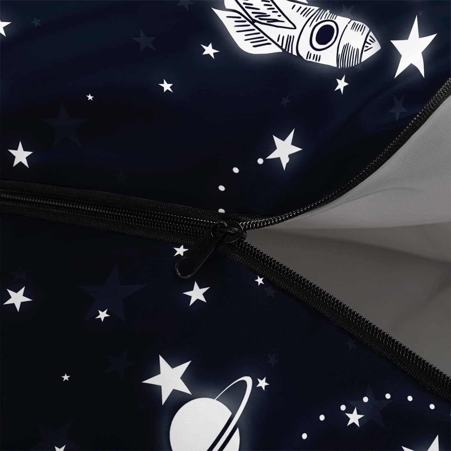 Datura home Saco de dormir para niños y niñas, estampado de cohete y astronauta, ligero, cálido, portátil, para exteriores, interior, impermeable,