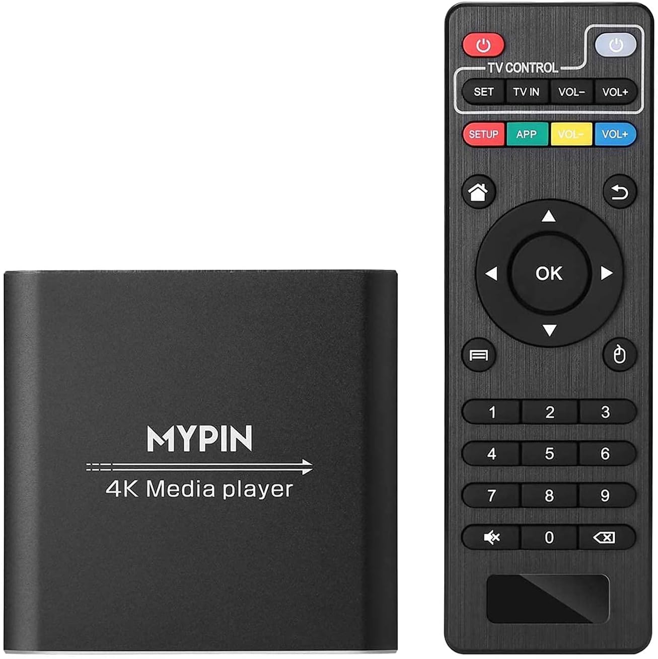 Reproductor multimedia 4K con control remoto 2X, reproductor de MP4 digital para disco duro de 8 TBunidad USBtarjeta TFH.265 MP4 PPT MKV AVI