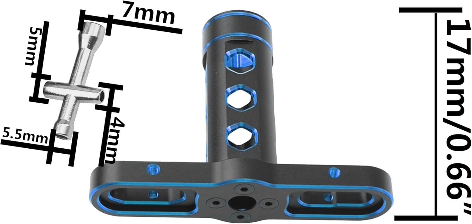 Herramienta de automóvil RC de 0.669in Llave de rueda hexagonal con llave de enchufe hexagonal de 0.157in, 0.197in, 0.217in, 0.276in, compatible con