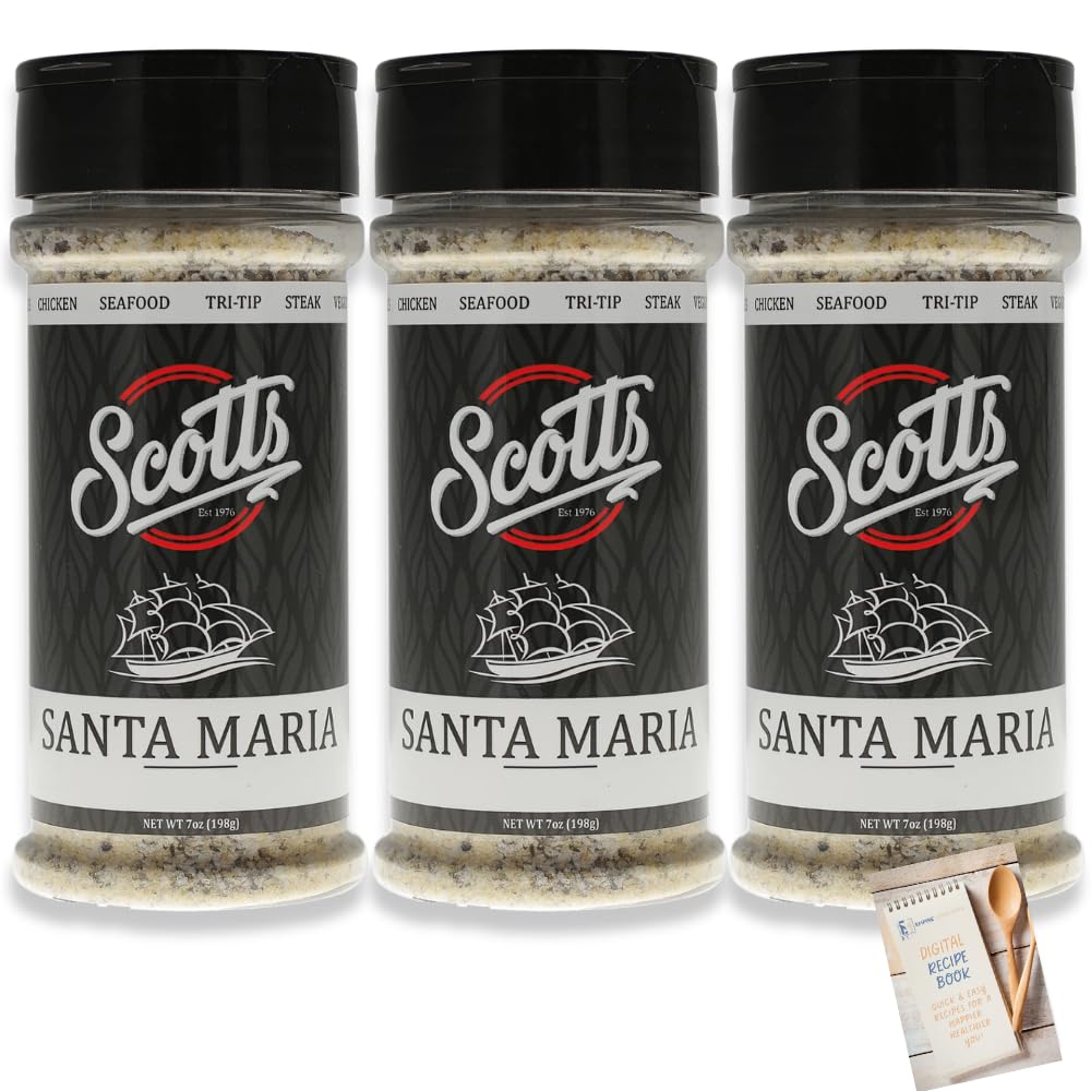 Scotts Santa Maria Seasoning – Paquete de 3 unidades con libro de cocina digital Scott’s Santa María Style condimento orgánico sin gluten, el mejor