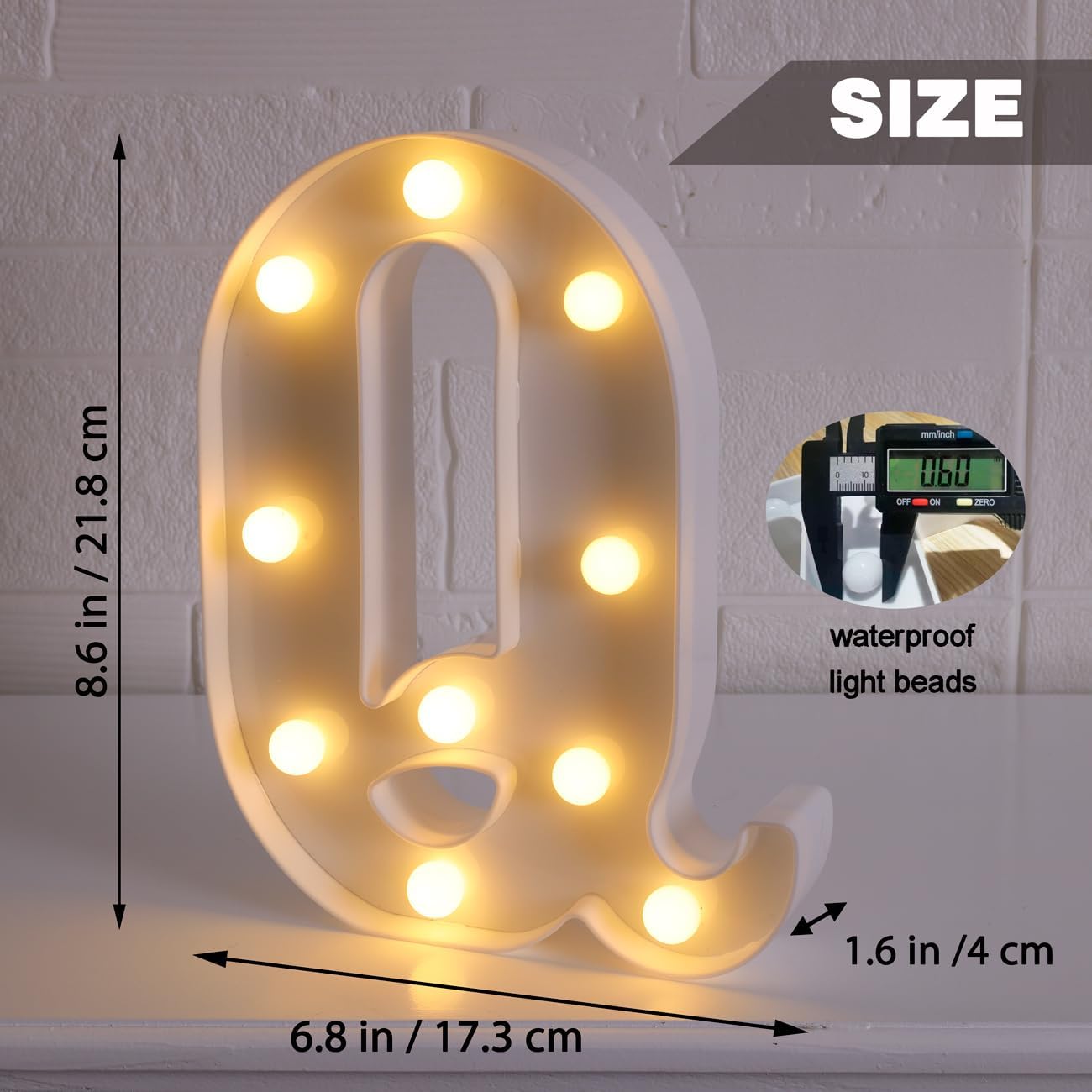 Letras iluminadas, letras LED, 26 letras del alfabeto, letras iluminadas decorativas, letras iluminadas que funcionan con pilas para fiestas, bares,