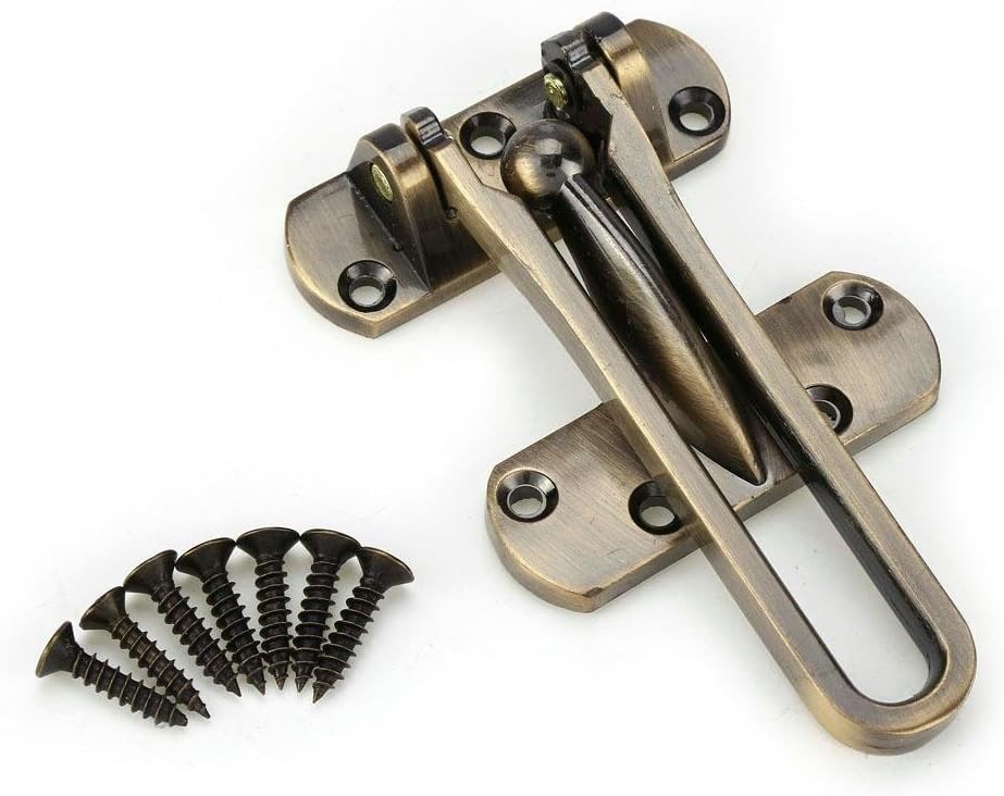 Multi Color Aleación de Zinc Seguridad Ventana Puerta Guardia Restrictor Cerradura Cerradura Cerradura Cadena de Seguridad (Bronce)