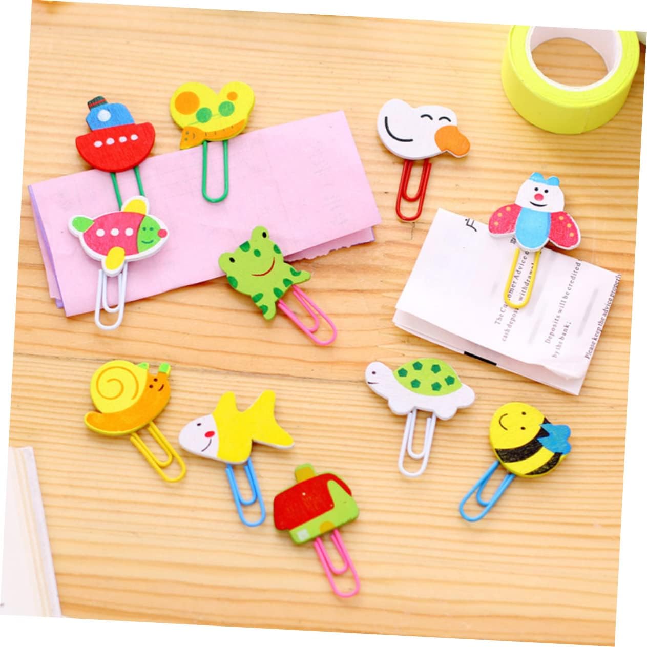 MAGICLULU 48 marcadores de animales lindos mini clips de papel de rana clips de carpeta clips de clip de papel clips para papel de dibujos animados