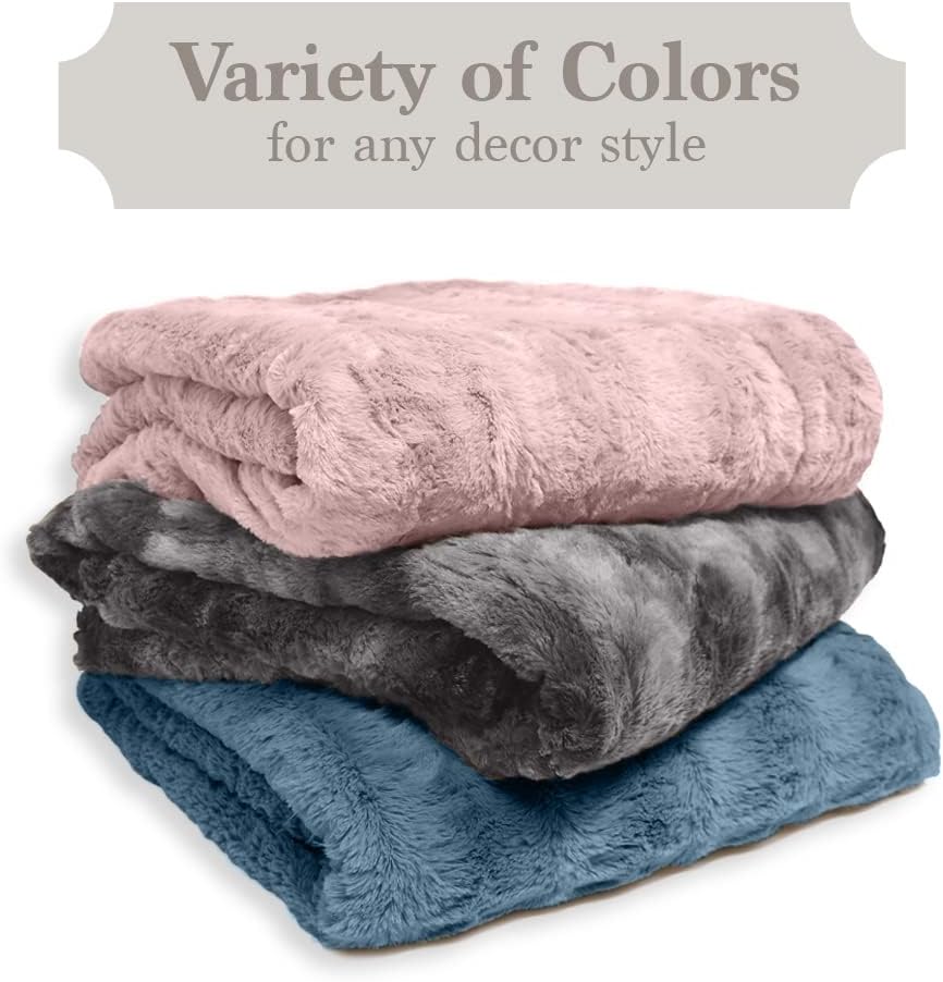 The Connecticut Home Company – Manta reversible de felpa suave y sherpa, tamaño individual de 80 x 60 pulgadas, manta gruesa y cálida para cama,