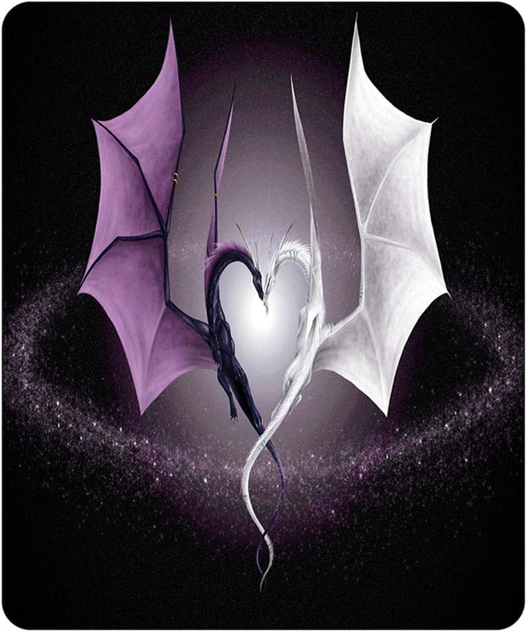 Negro Blanco Dragón Corazón Decoración Para El Hogar Impresión Terciopelo Felpa Manta Manta De Lana Diseño Comodidad