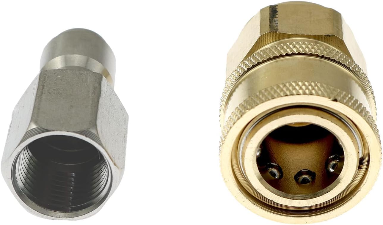DZS Elec Adaptador para lavadora a presión, 2 unidades, 38 pulgadas, NPT de acero inoxidable, macho y hembra, kit de conector rápido 5000 PSI