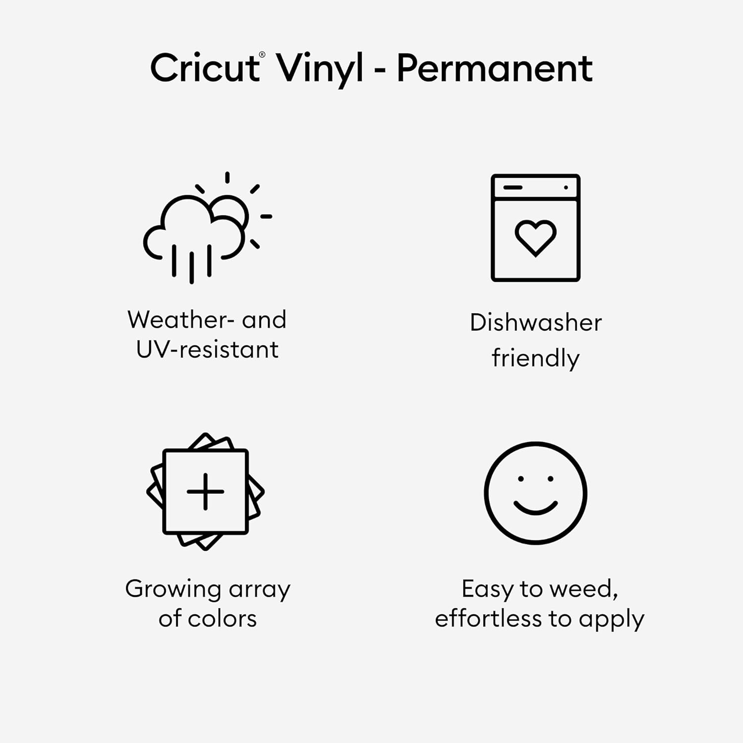 Cricut – Vinilo permanente de alta calidad, color azul, rollo adhesivo de 12x 48pulgadas para calcomanías
