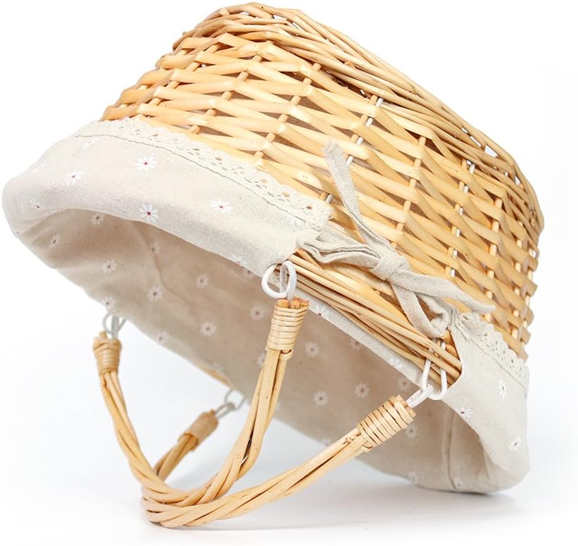 Cesta de mimbre para regalo, cesta de picnic tejida de sauce ovalada vacía, cesta de dulces de Pascua, cesta de almacenamiento grande, cesta de vino