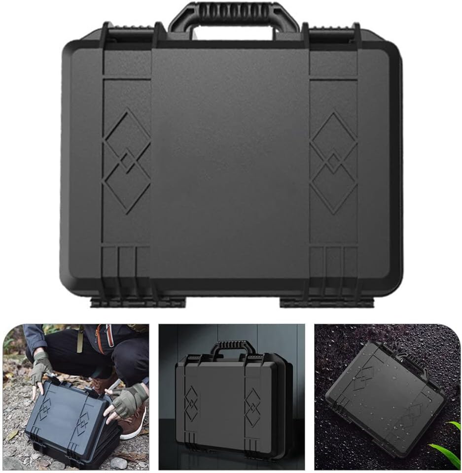 Caja de herramientas rígida con espuma, caja de herramientas de plástico, organizador y almacenamiento, funda de transporte de plástico con espuma