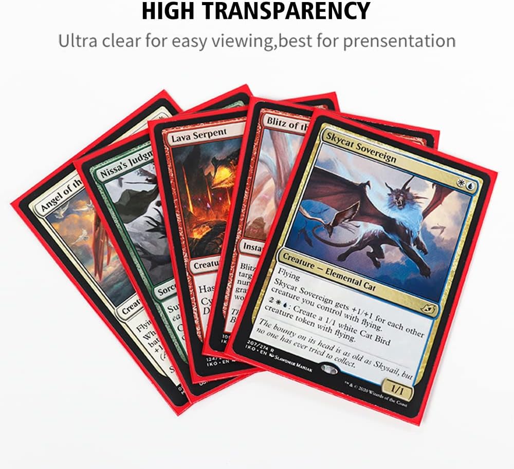 300 fundas mate Magic The Gathering para cartas protectoras, acabado rojo mate, fundas MTG barajadas perfectas, juegos estándar y tamaño de tarjeta