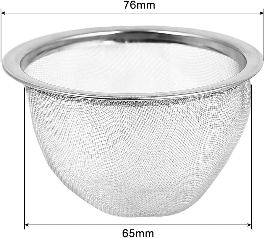 uxcell Tetera de malla de acero inoxidable con hojas de té de 3 pulgadas para colar tés y cócteles o tamizar harina especias y hierbas tono plateado