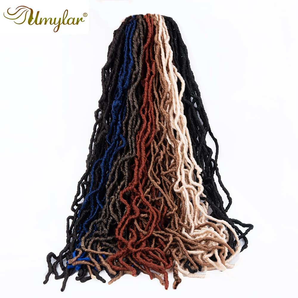 Las rastas Nu sintéticas de ganchillo de 18 pulgadas  45.72 cm., trenzas de ganchillo rizadas, onduladas, rastas de diosa previamente rizadas,