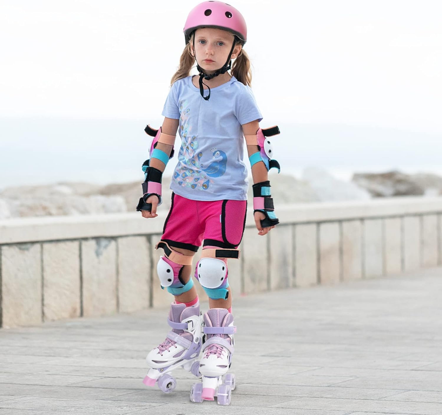 Nattork Patines de ruedas para niños y niñas en 4 tamaños ajustables en cuatrimotos, el mejor regalo de cumpleaños para juguetes deportivos en
