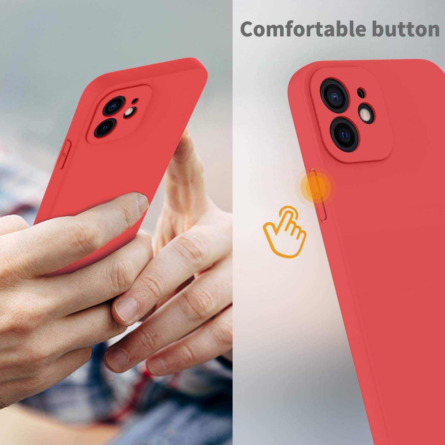 EasyAcc Funda delgada para iPhone 12, funda delgada de poliuretano termoplástico negro mate, perfil de acabado suave, cubierta protectora compatible