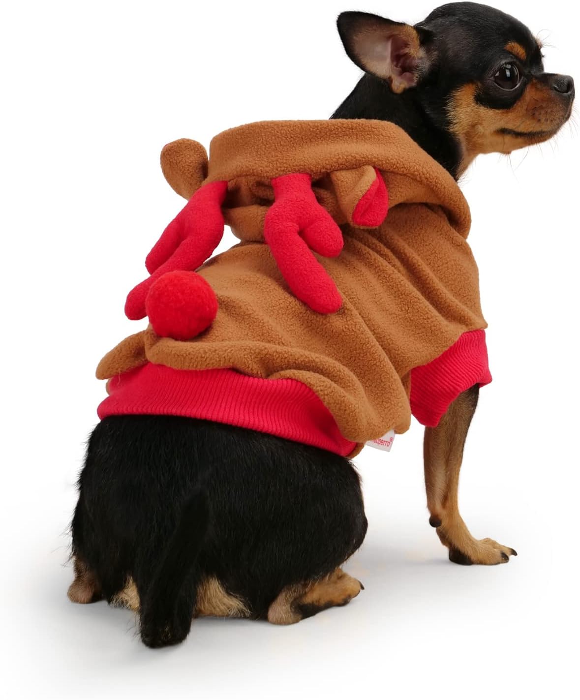 Frienperro Disfraz de reno de Navidad para perros pequeños, disfraces de Navidad para perros, sudadera con capucha para perros pequeños, ropa de