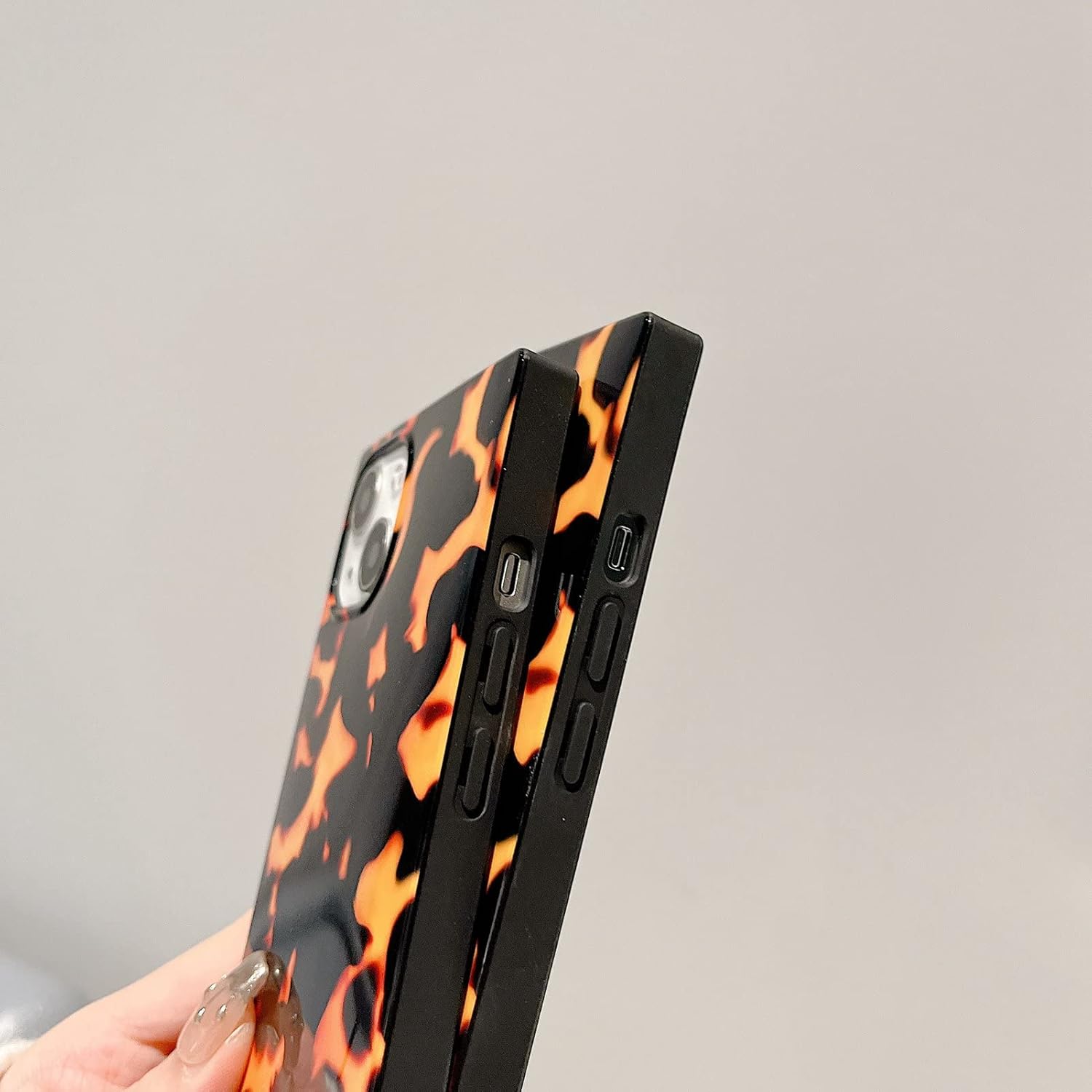Funda cuadrada con estampado de tortuga, compatible con iPhone 11, diseño delgado, suave, a prueba de golpes, brillante, retro, funda protectora
