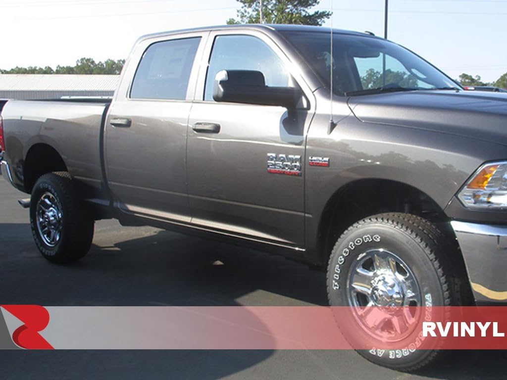 Rvinyl Moldura de poste de pilar compatible con Ram 1500 2011-2018 (tripulaciónQuadExtended), color negro mate