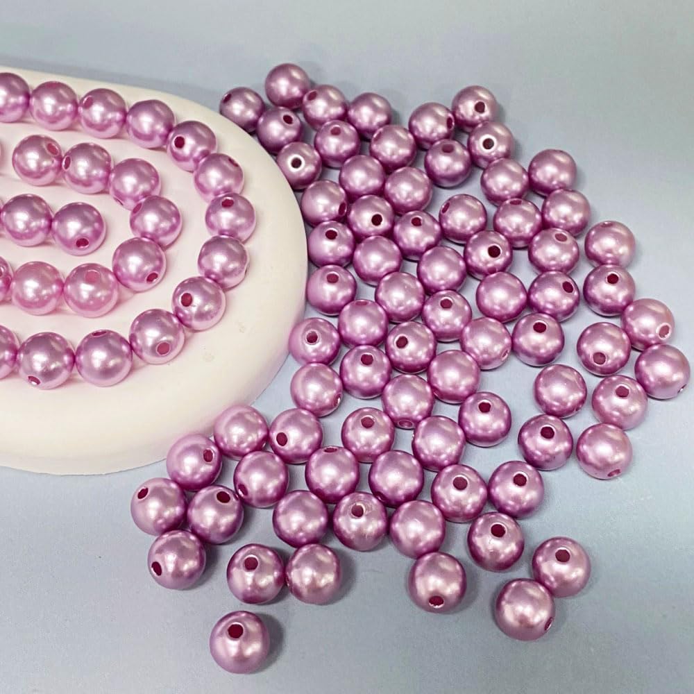 300 cuentas de perlas de 0.315 pulgadas con agujero redondo suelto para decoración del hogar, rellenos de jarrones, manualidades, fabricación de