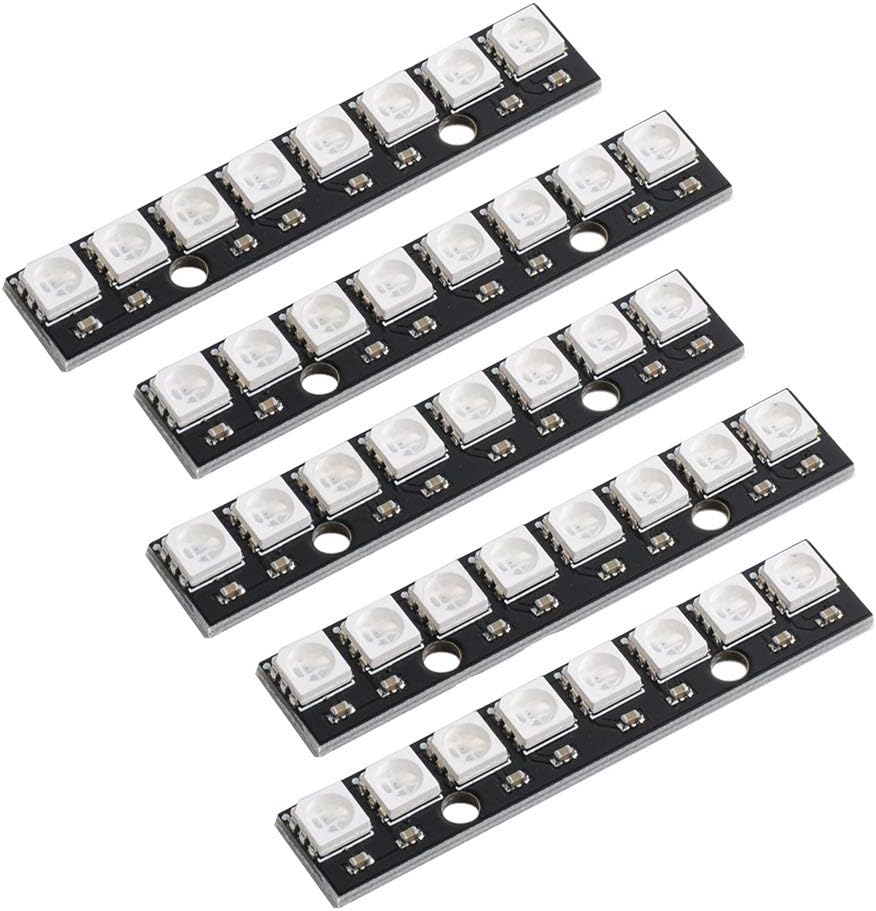 8 bits WS2812 RGB LED Stick 8 X WS2812B 5050 módulo LED RGB a todo color Controladores integrados para Arduino Raspberry Pi ESP32 Centro Comercial