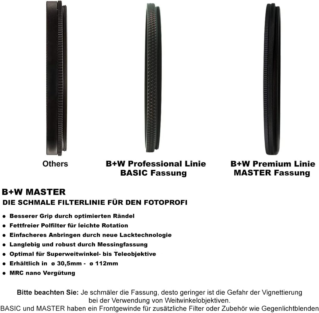 B+W Filtro de vidrio MRC Nano 803M de densidad neutra maestro de 1.693 in 0,9 (3 paradas)