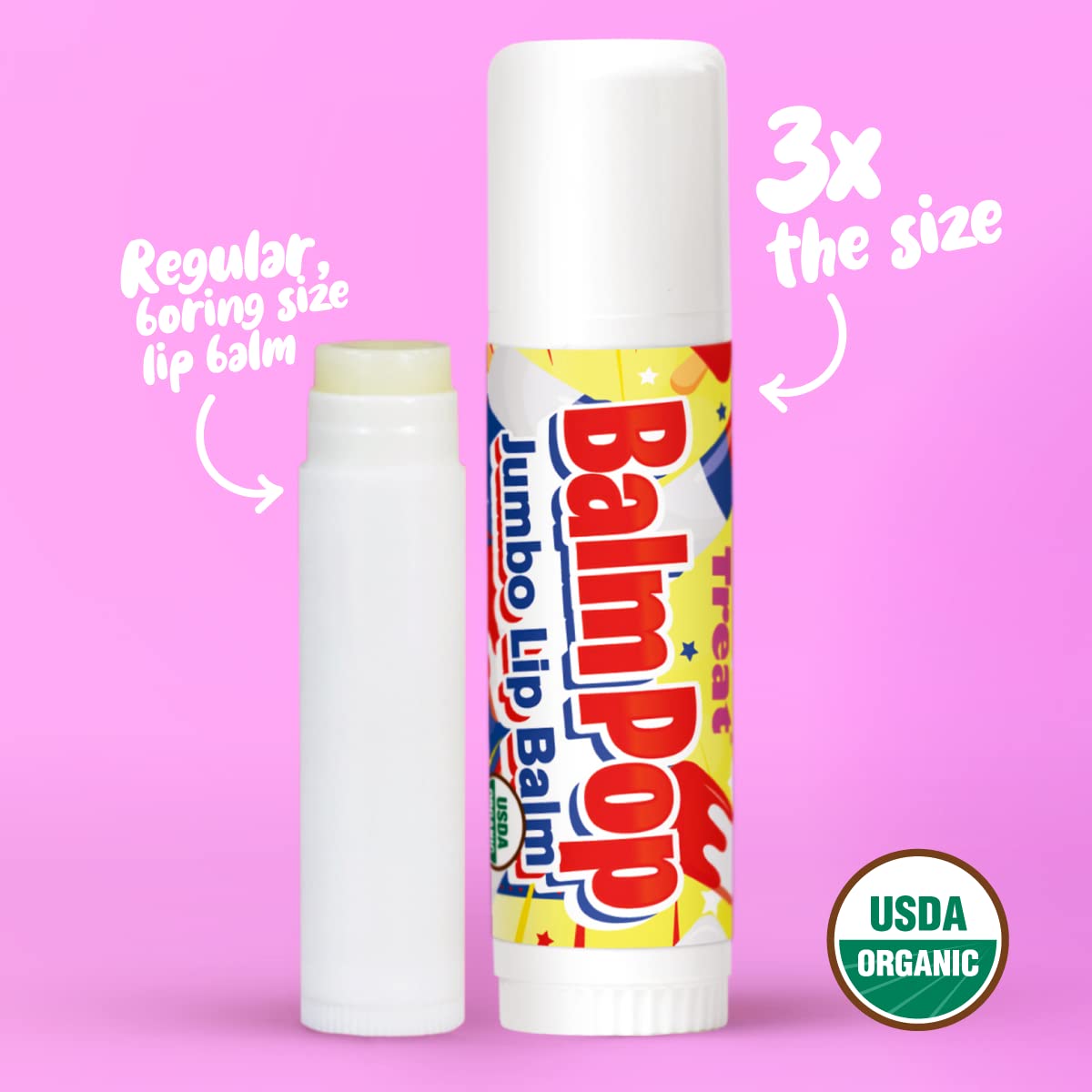 TREAT Jumbo libre de crueldad, 0.50 onzas (BALM POP LIP BALM)