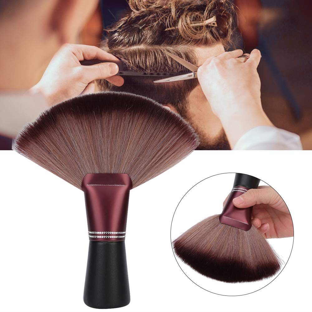 Cepillo de pelo de barrido de pelo de cuello de peluquería, Forma de abanico Peluquería suave Plumero de pelo roto, Cepillo de pelo grueso