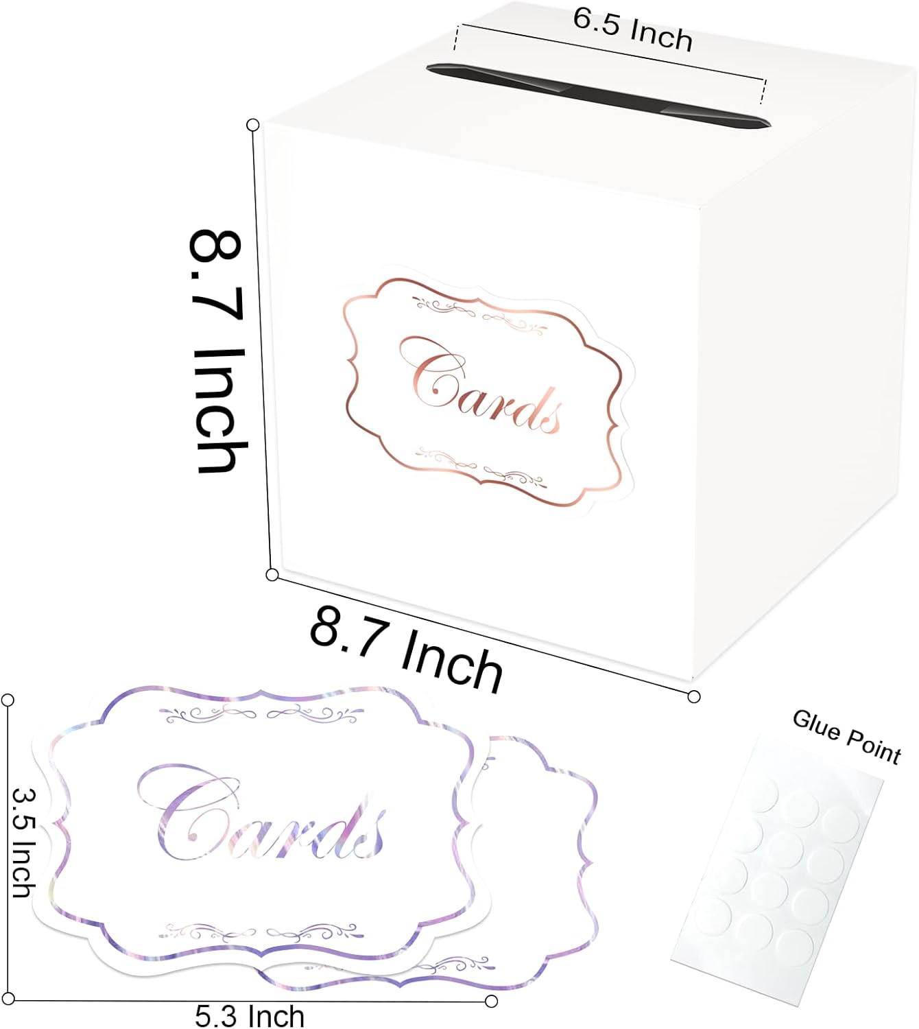 Caja de tarjetas de boda para recepción, caja de regalo blanca, caja de dinero para baby showers, cumpleaños, bodas, jubilaciones, casas abiertas,