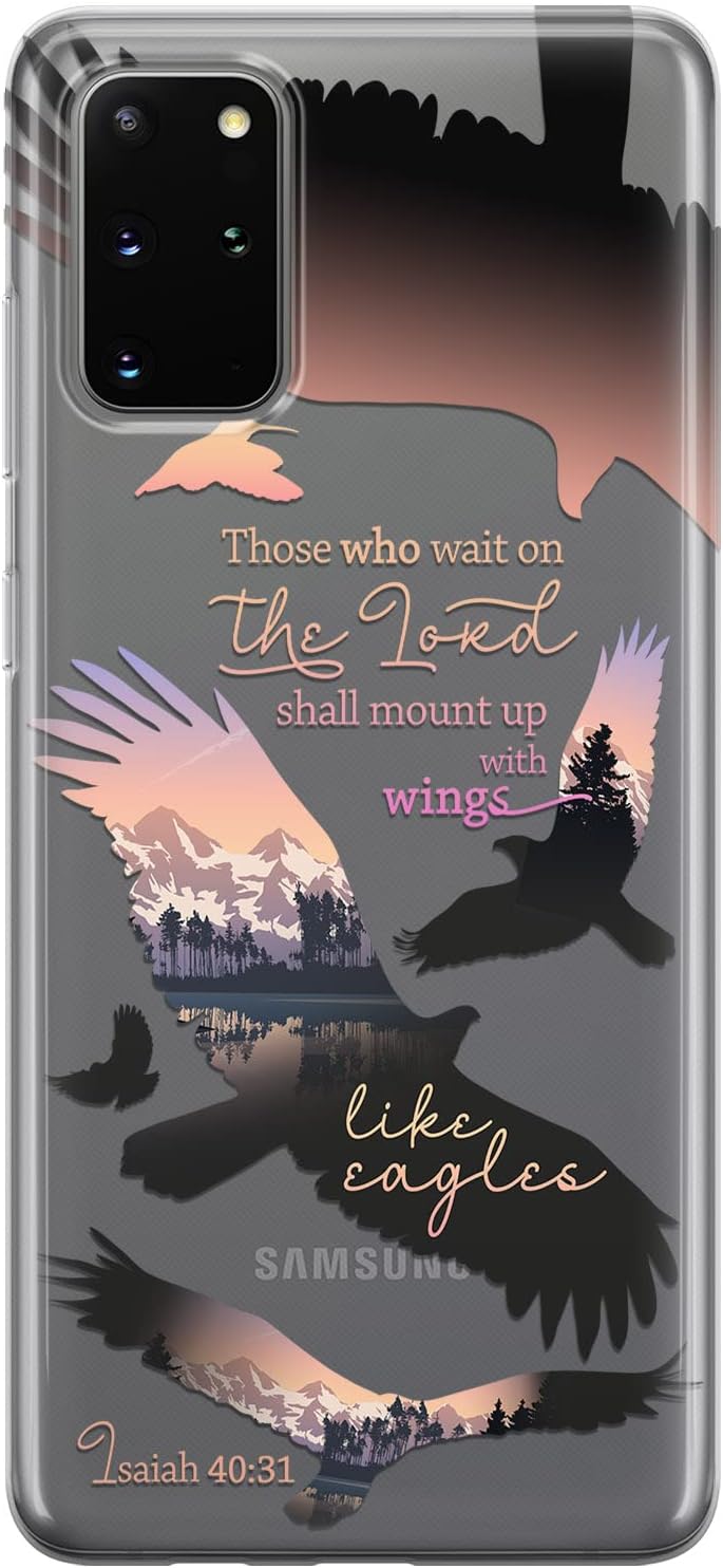 Cavka Funda para teléfono compatible con Samsung Galaxy S23 Ultra S22 S21 FE 5G S20 Note 20 10 Plus parachoques con frase de las Escrituras con