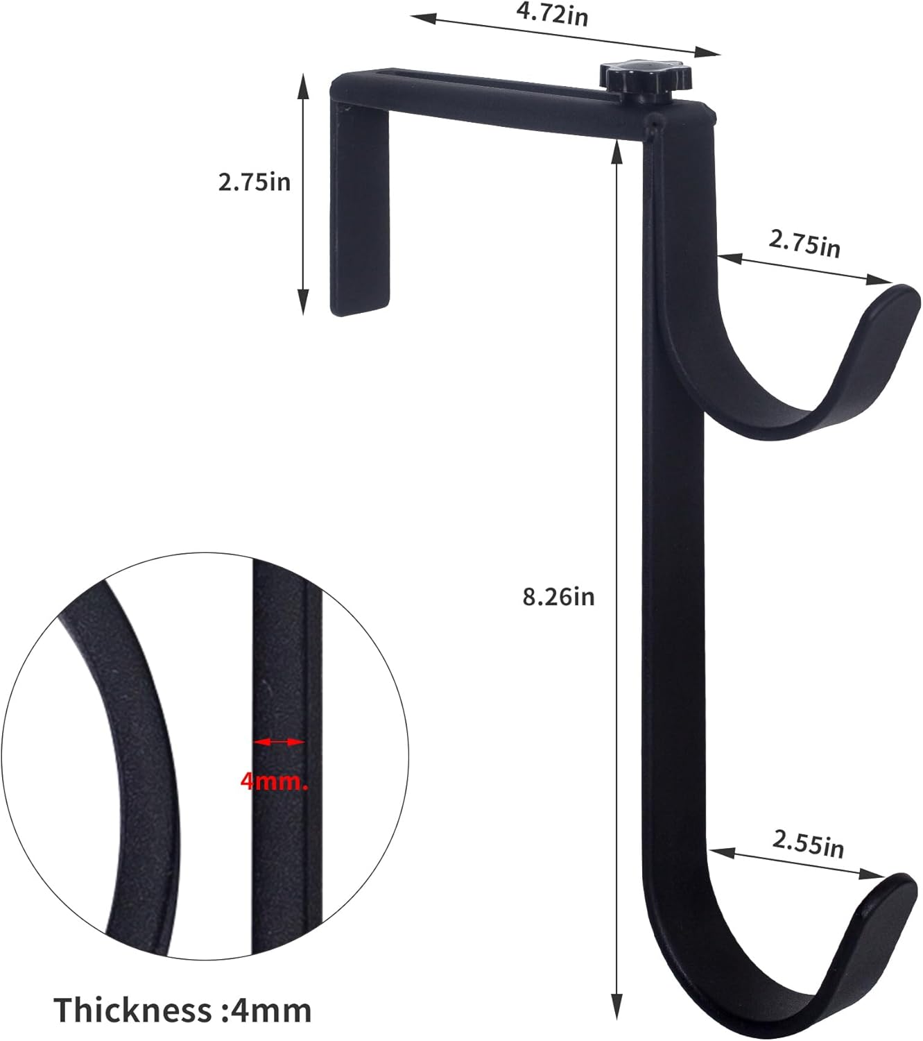 Ganchos de poste de piscina resistentes ajustables para postes de mangueras, desnatadores, ganchos negros para colgar accesorios de piscina,