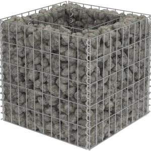 vidaXL Gabion Macetero de acero galvanizado, 19,7 x 19,7 x 19,7 pulgadas. vidaXL Gabion Macetero de acero galvanizado, 19,7 x 19,7 x 19,7 pulgadas.