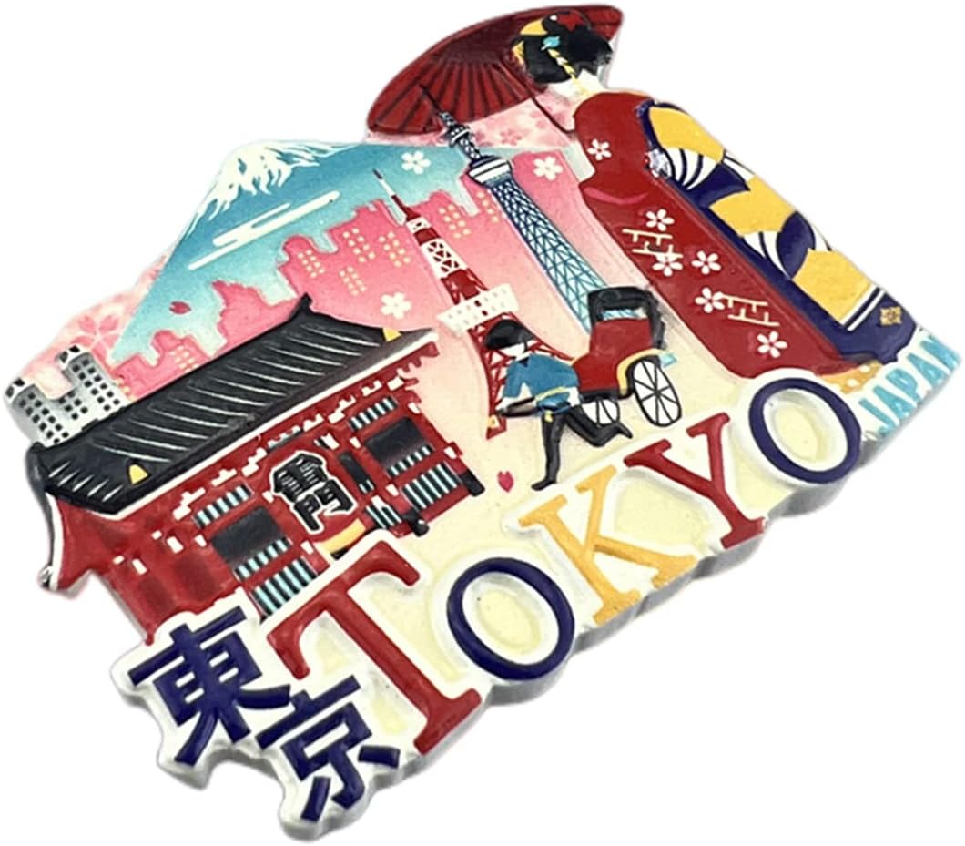 Tokio Japón – Imán de recuerdo para nevera en 3D, hecho a mano para nevera, colección de decoración para el hogar y la cocina
