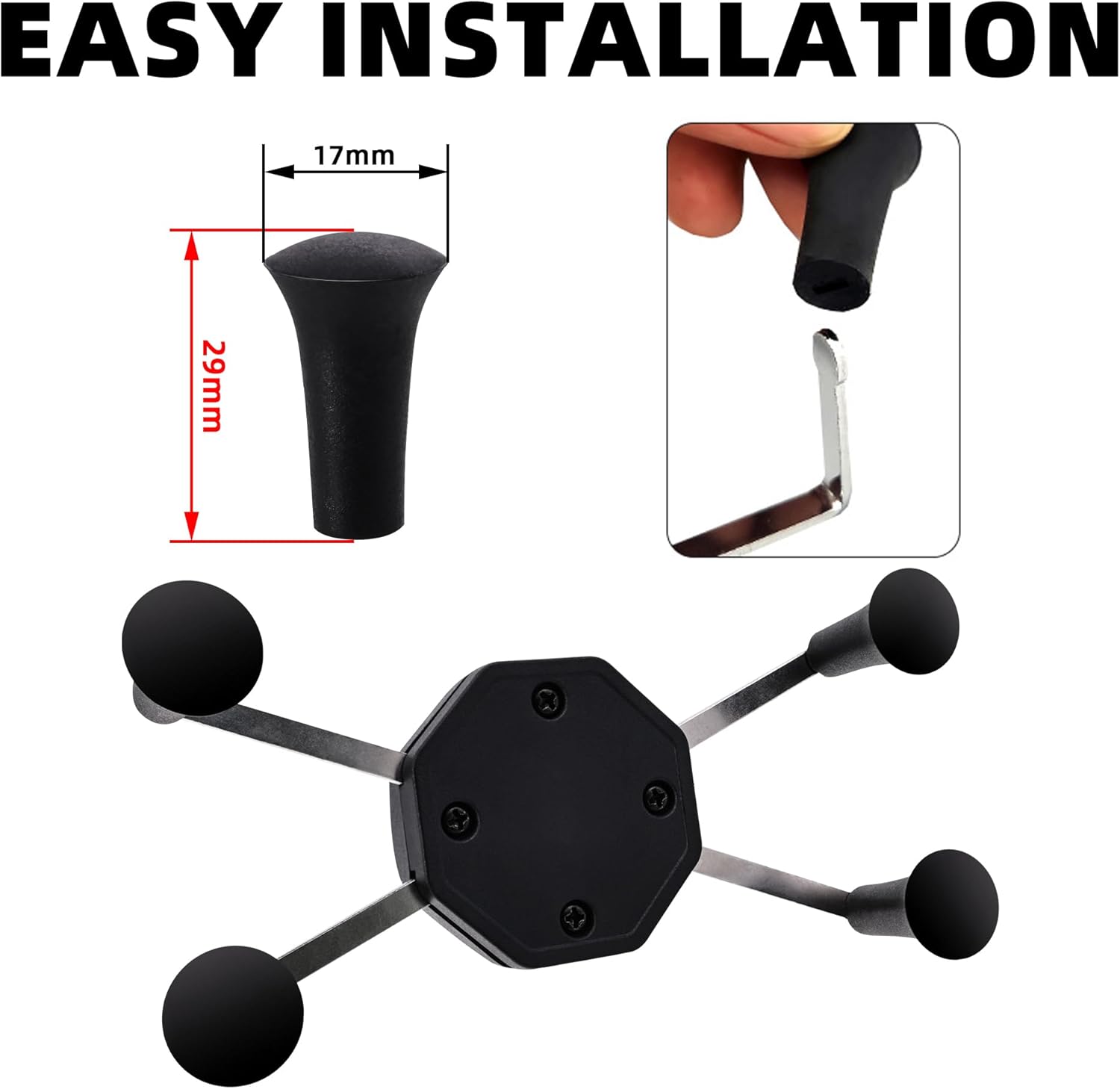Tapa de goma para soporte de montaje X-Grip compatible con RAM Soporte de teléfono para bicicleta, motocicleta, soporte de teléfono – Reemplazo de