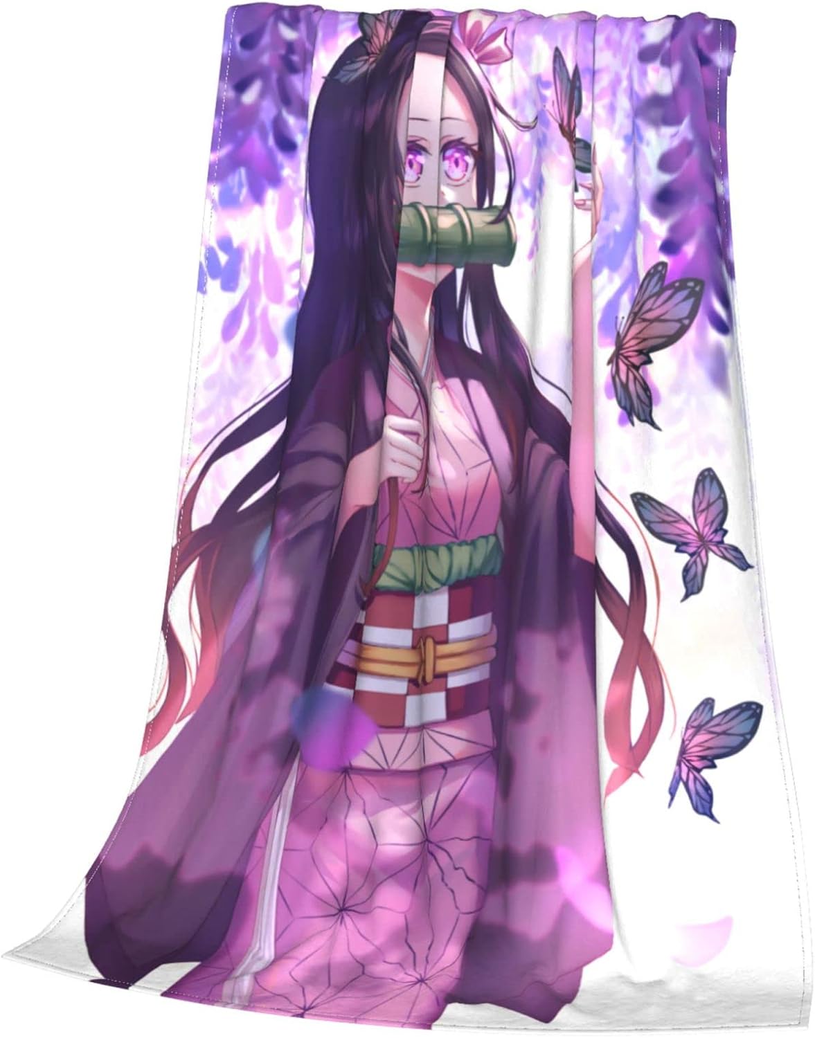 Manta de anime Nezuko  Manta de franela súper suave para sofá, ropa de cama, sala de estar, regalo para niños y adultos 02, 50 x 40 pulgadas