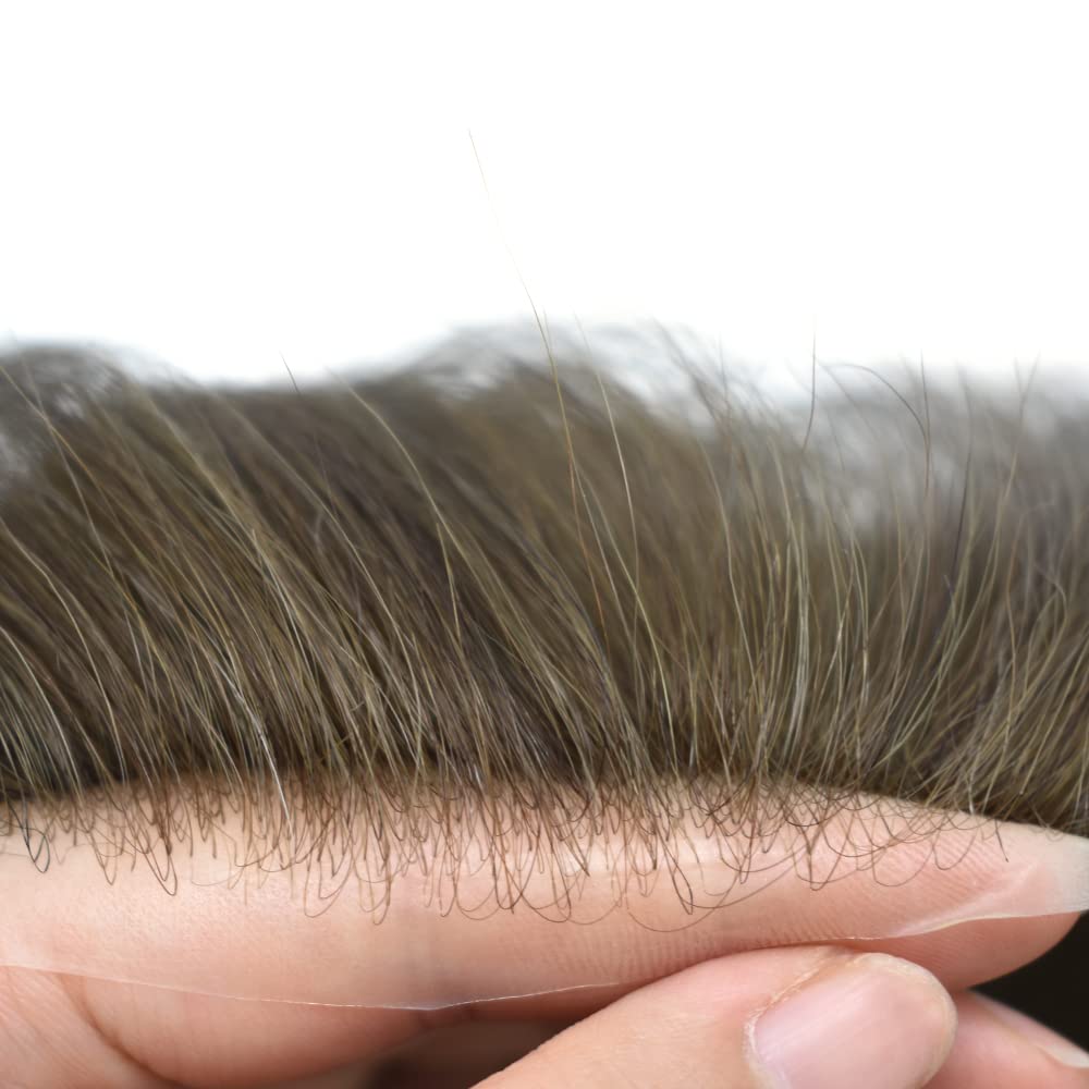 Tupé para hombre, pieza de cabello humano real, sistema de reemplazo para hombres, piel ultrafina, tupé, línea capilar natural, tupé para hombre,
