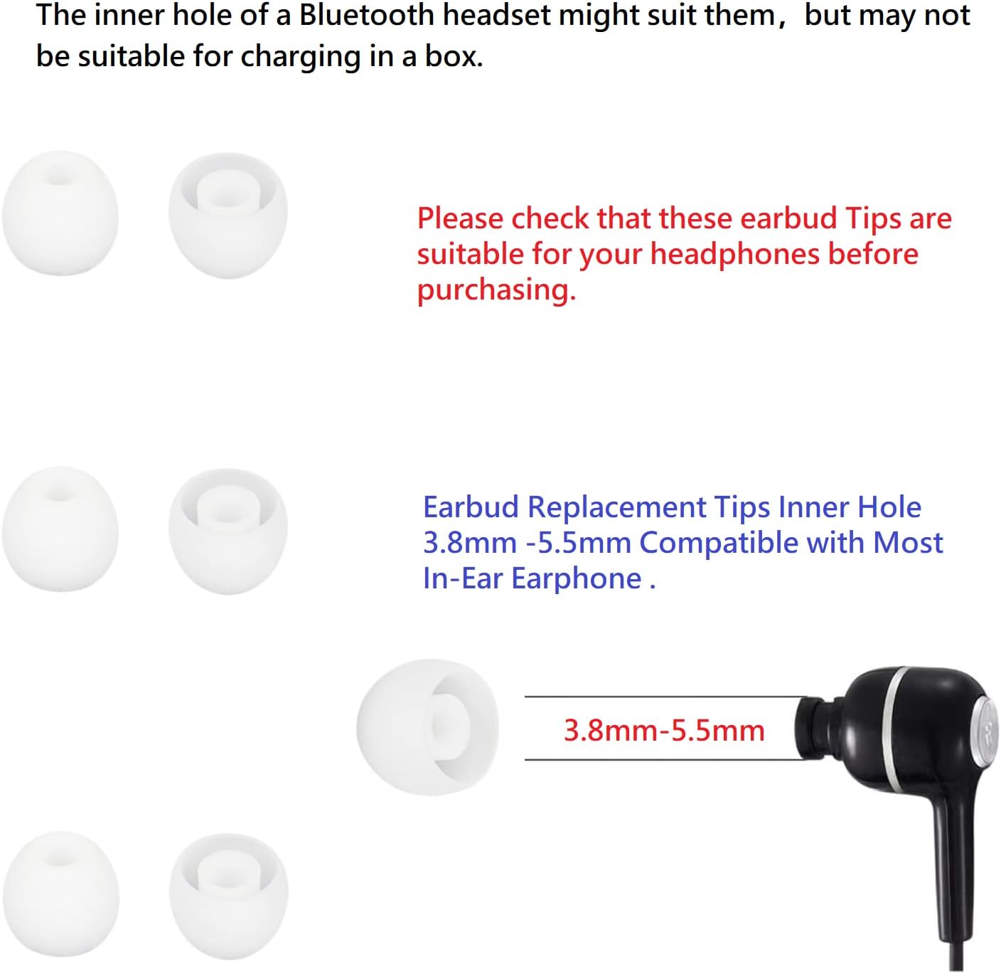 36 piezas de puntas pequeñas para auriculares de silicona suaves y cómodas, piezas de repuesto de silicona para la mayoría de auriculares