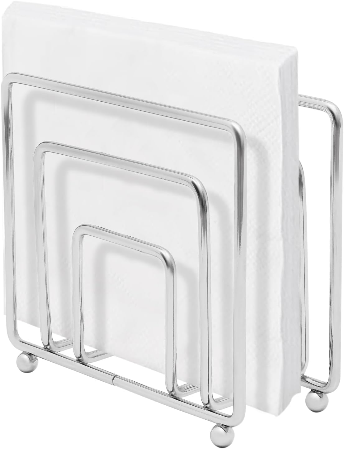 Shikiy Servilletero de 4 colores para mesa de cocina, servilletero cuadrado para cena familiar informal (plateado)