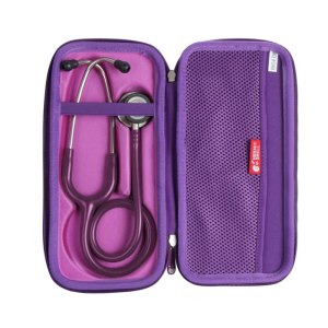 Hermitshell Estuche de viaje para estetoscopio de monitoreo 3M Littmann Classic III (morado) Hermitshell Estuche de viaje para estetoscopio de monitoreo 3M Littmann Classic III (morado)