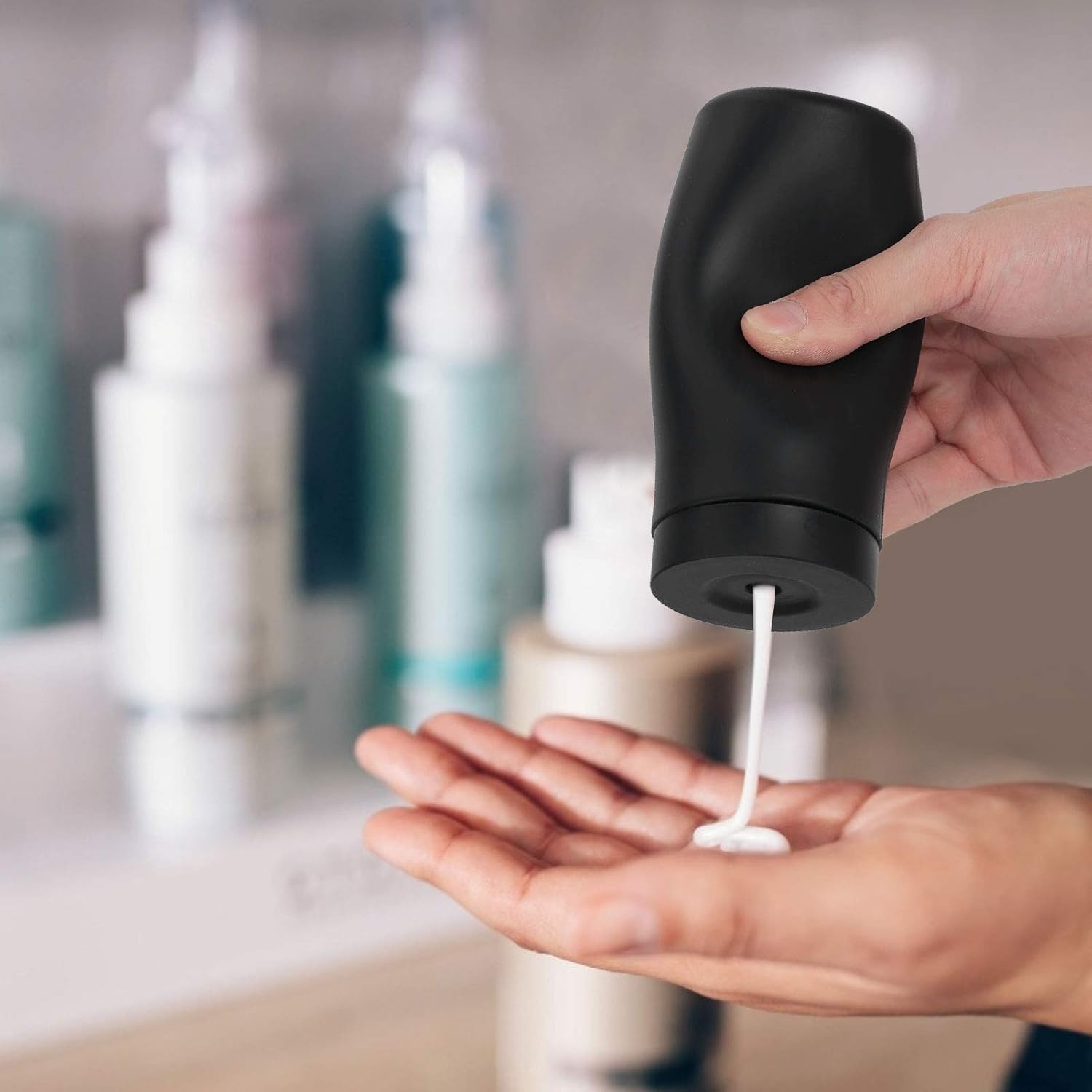 Dispensador de jabón de silicona dividido de 8.1 fl oz, dispensador de jabón para lavar platos y jabón de manos, dispensador de jabón de manos,