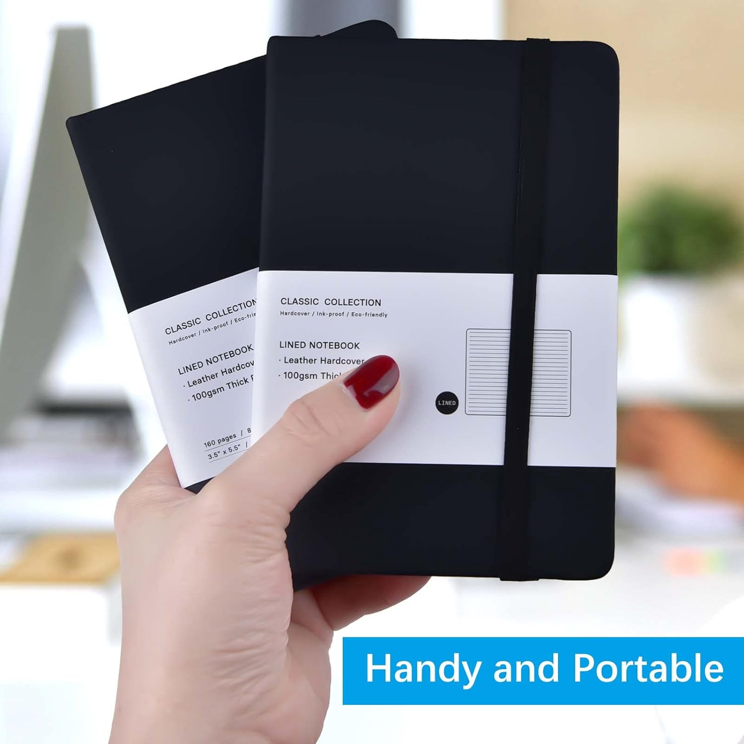 Coopay Paquete de 4 cuadernos de bolsillo, cuadernos pequeños, bloc de notas con forro de cuero sintético, para oficina, hogar, escuela, negocios,