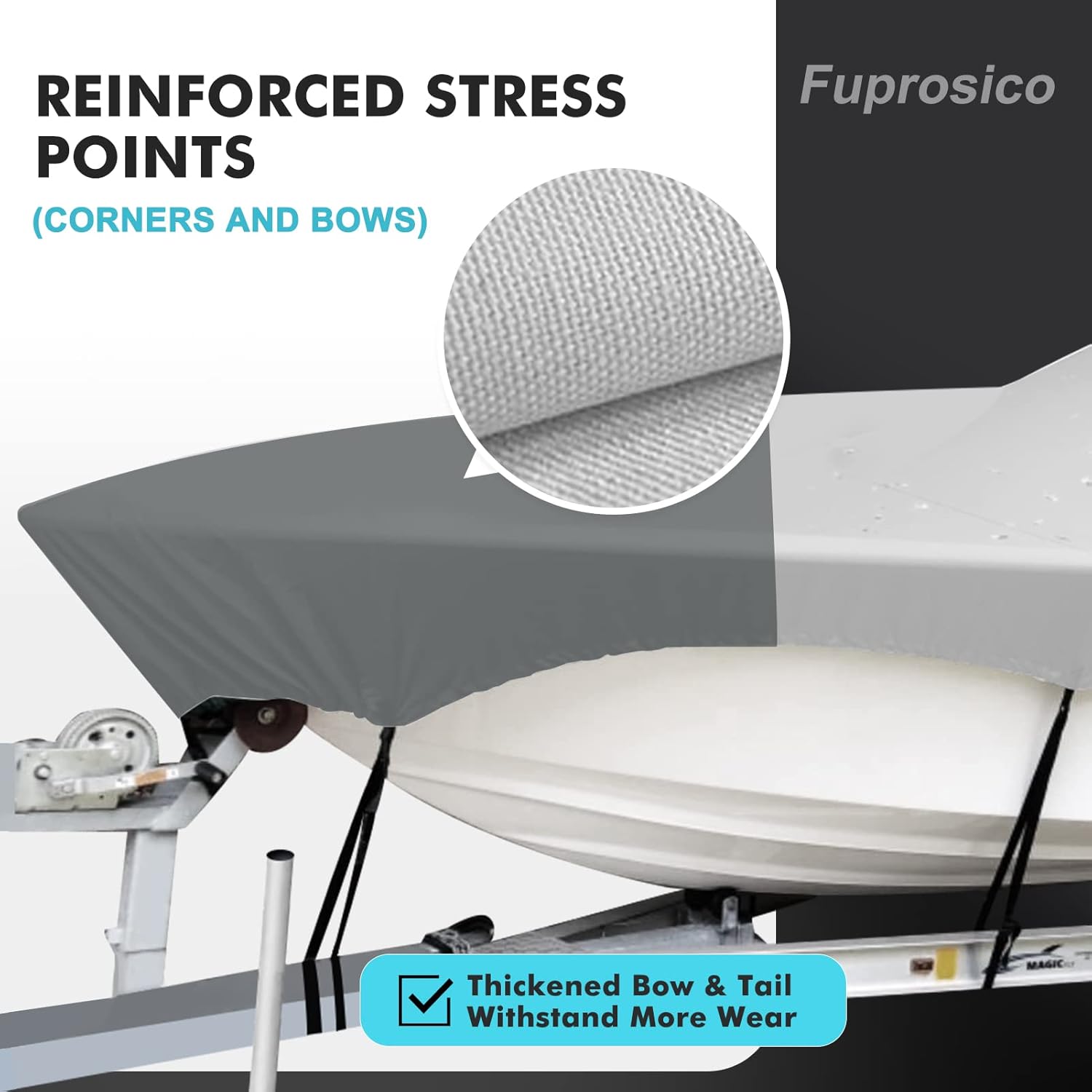Fuprosico Cubierta de barco para consola central 900D mejorada de 20 a 22 pies, resistente e impermeable, para consola central y barco de 20 pies,