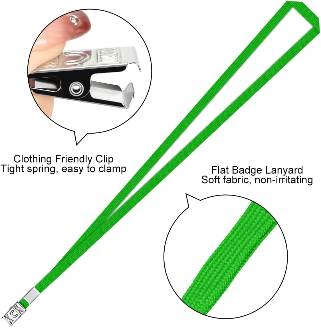 Tarjeta de identificación horizontal transparente y cordón, cordones reutilizables para soporte de tarjeta de identificación, soporte para placa de