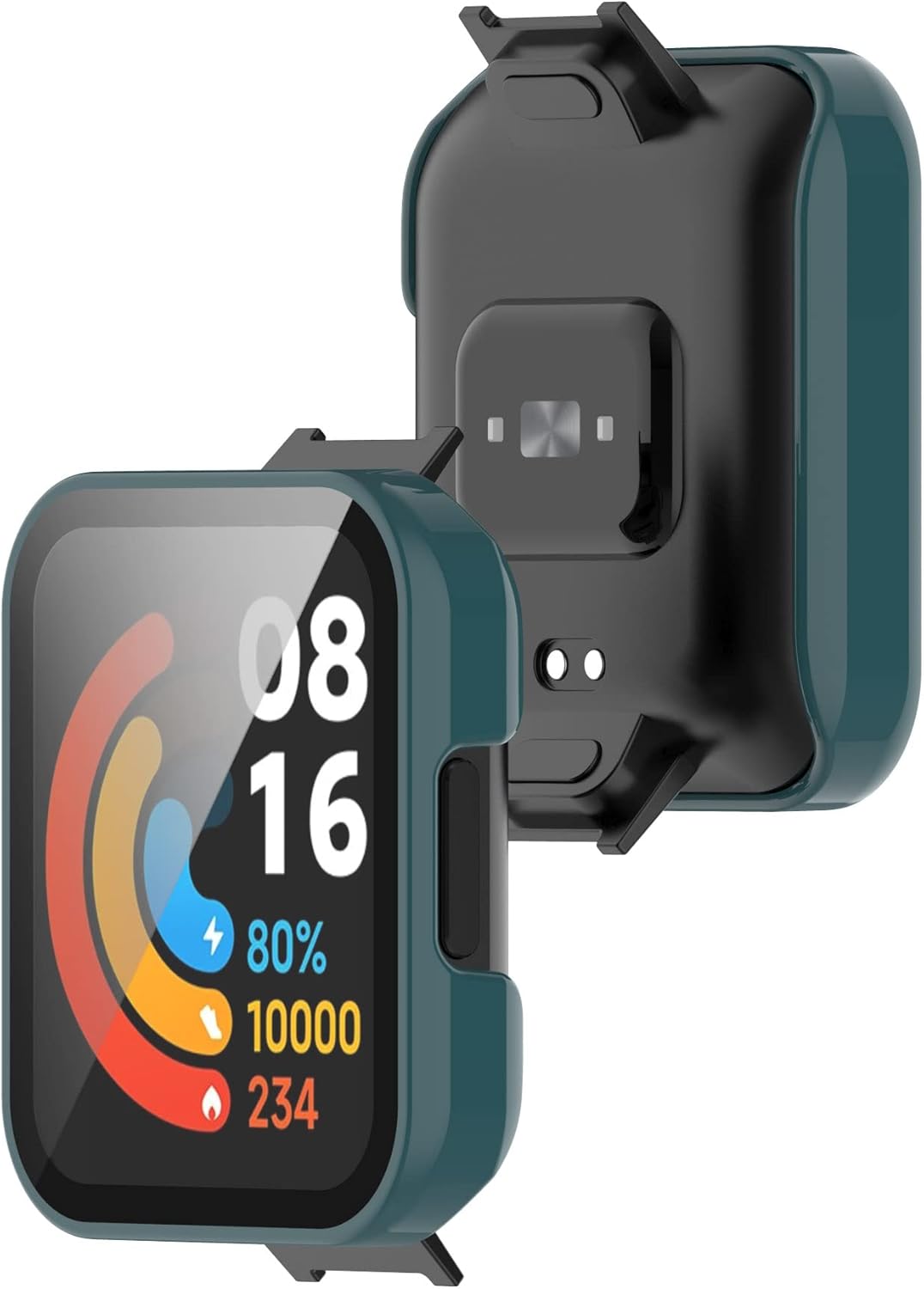 Paquete de 2 fundas protectoras de pantalla compatibles con Redmi Watch 2 Lite, accesorios de policarbonato de vidrio templado, resistente a los